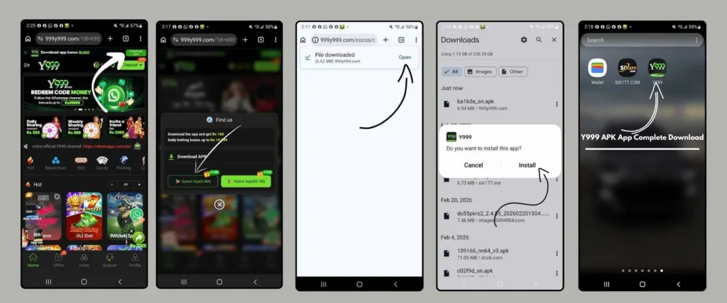 Y999 APK Download Steps